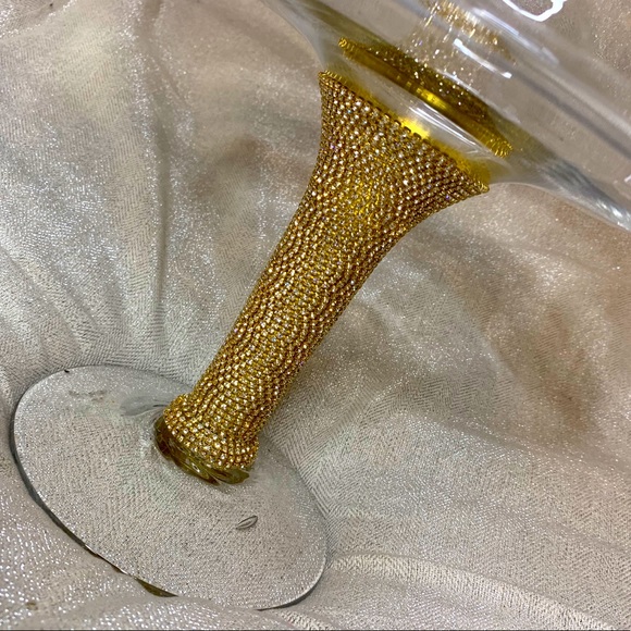 Rhinestone Crystal Gold Cake Pastry Keeper Dome - Picture 2 of 2